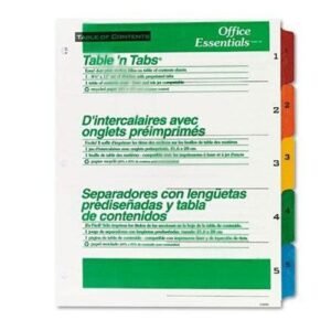 Separadores Numéricos 1-5 Color - 11667 Office Essentials Avery