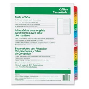 Separadores Numéricos 1-31 Color - 11681 Office Essentials Avery