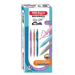 Bolígrafo de tinta negra con cuerpo pastel