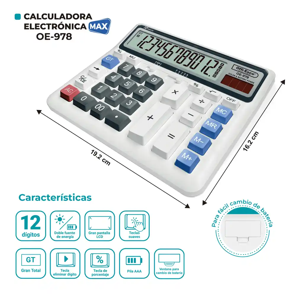 Calculadora de escritorio 12 dígitos - Imagen 2