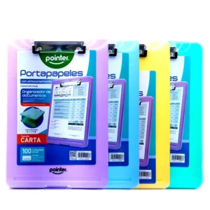 Tabla de inventario con caja en colores pasteles