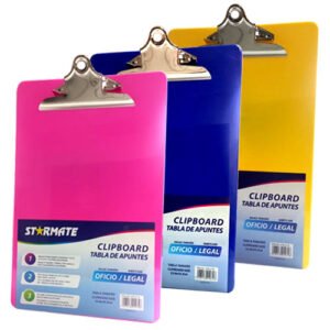 Tabla de inventario plástica Starmate - 8 ½ x 11 (Carta)